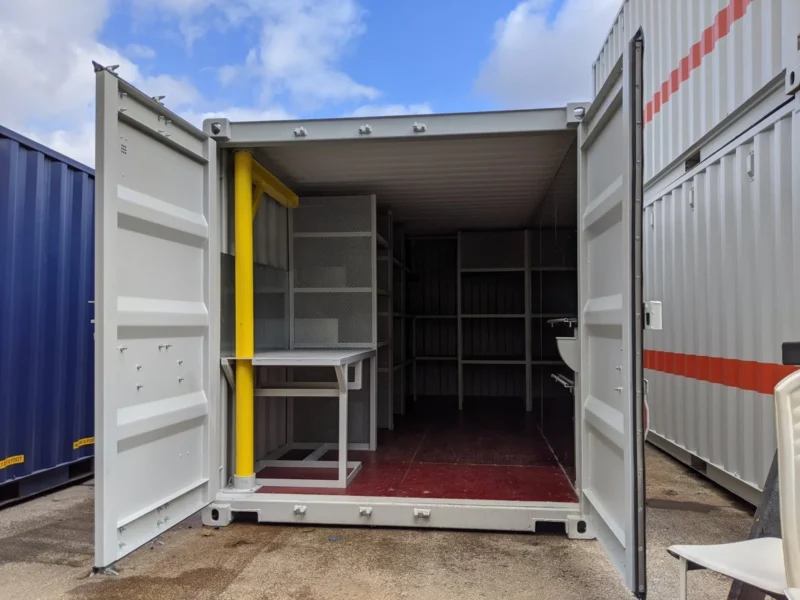 20Ft Workshop Containers With Shelves – Built for Durability and Performance