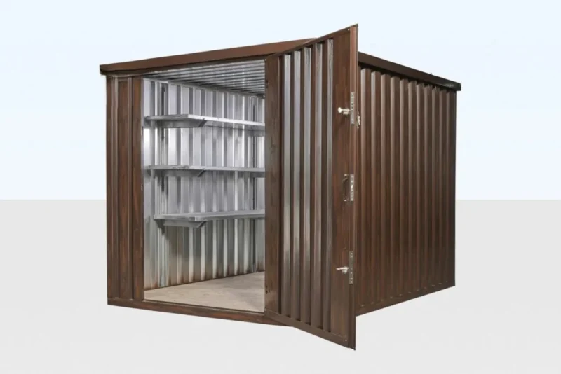 Wood-Effect Flat Packed Storage Container 2M X 2.1M