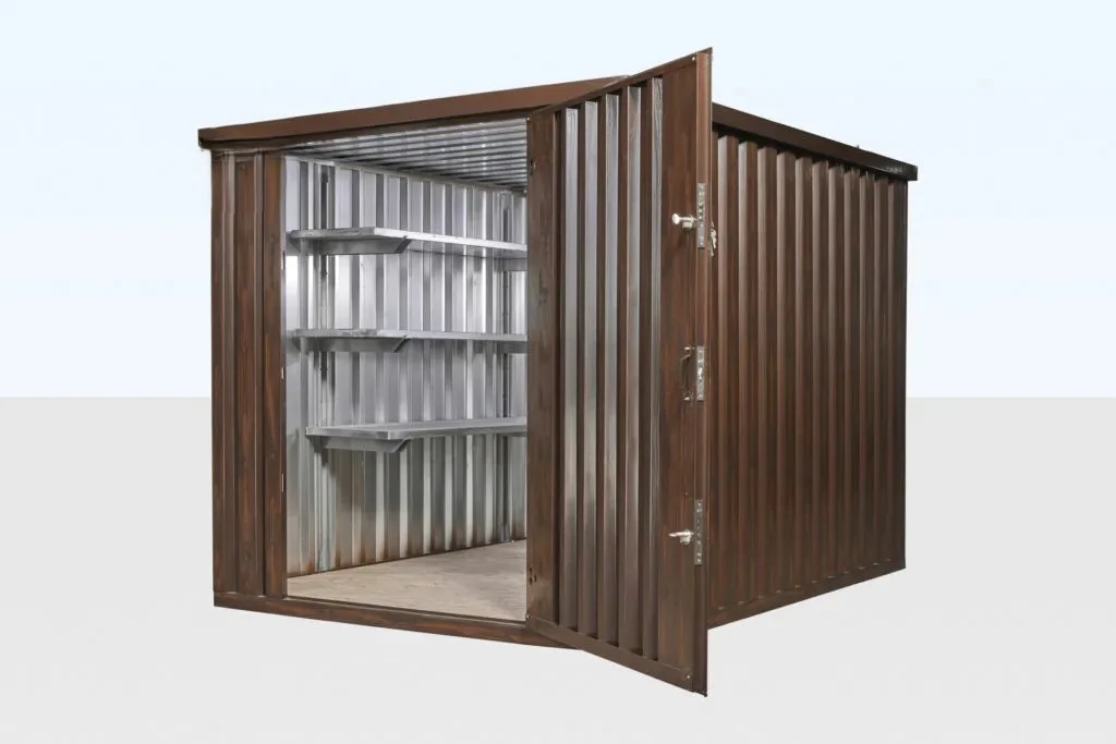 Wood-Effect Flat Packed Storage Container 2M X 2.1M