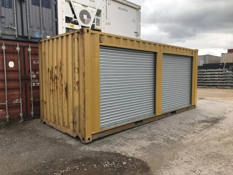 Yellow 20ft Container – Dual Side Roll-Up Doors