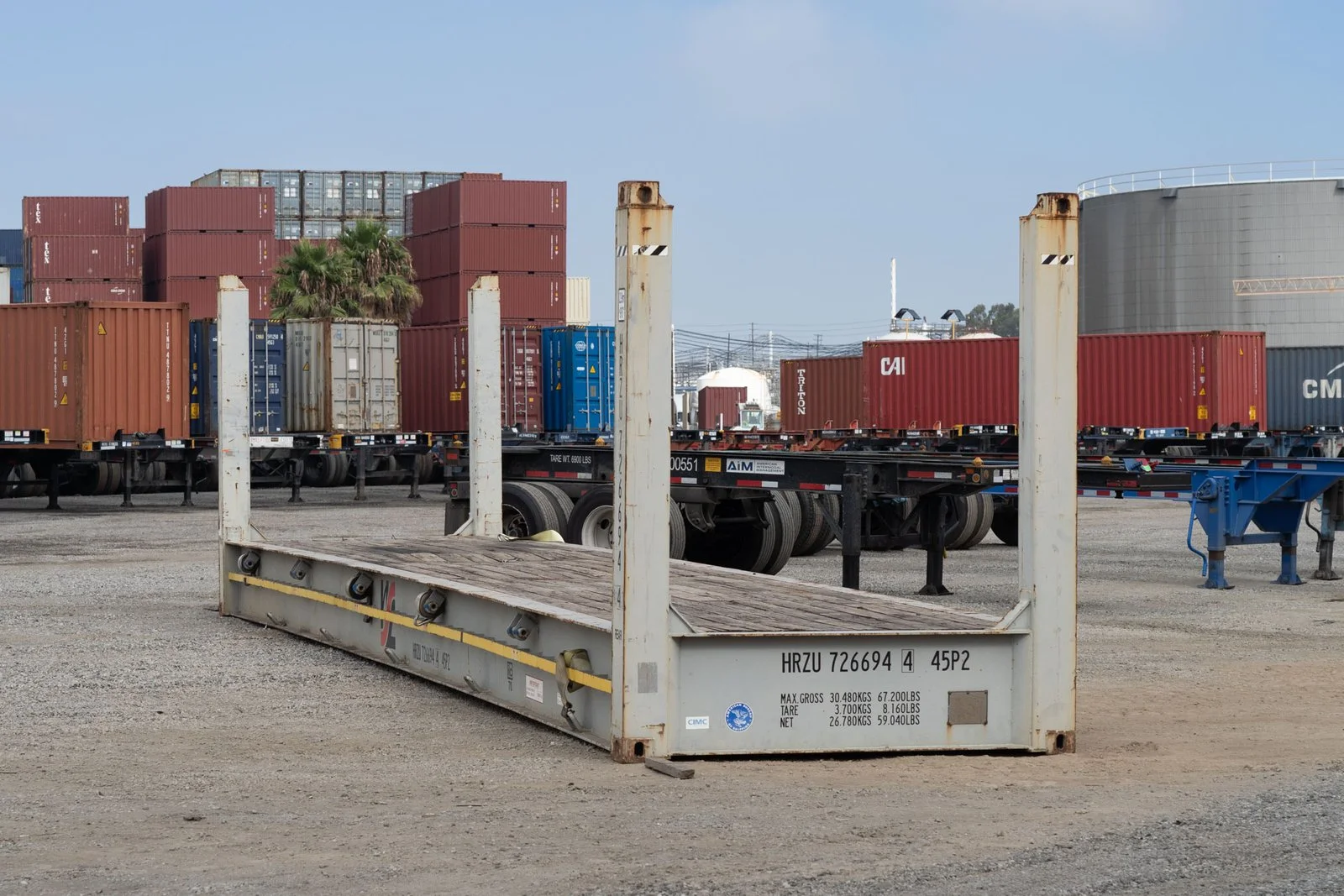 20-foot Flat Rack Shipping Container – Cargo-worthy