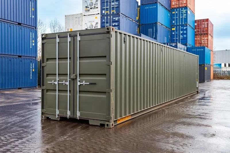 40ft Tunnel Container – Fully Shelved Mobile Workshop