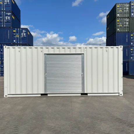 20ft Custom Shipping Container – Roller Shutter RAL 7035 Respray