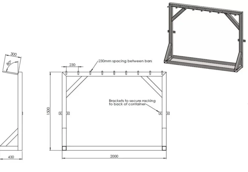 10 ft x 8 ft Rigging Loft / Tackle Store / Steel Storage Container Bespoke