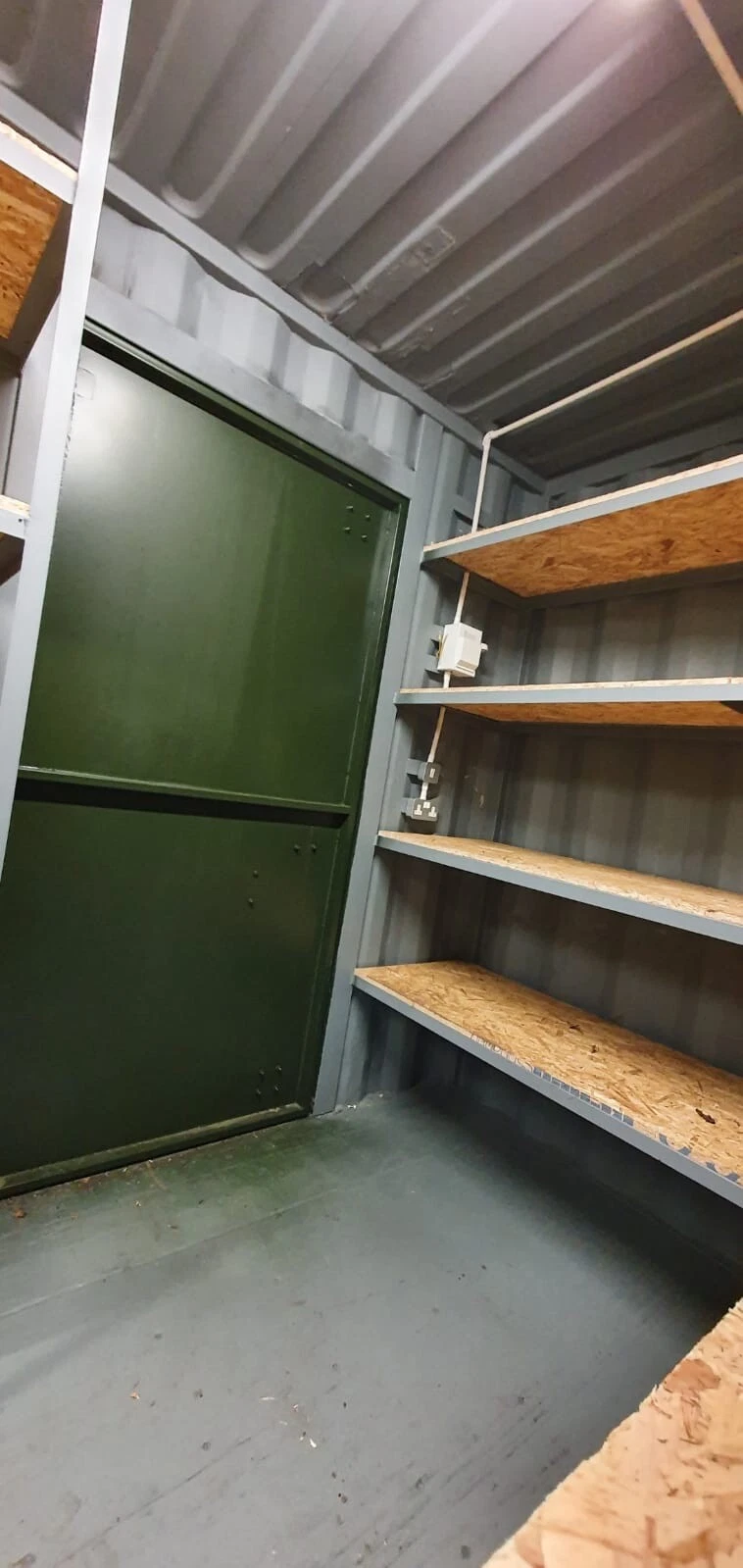 20 x 8Ft 9ft 6 high cube Container, With Anti Condensation, Lighting & Shelving.