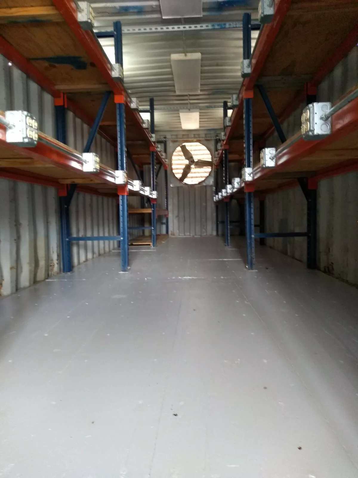 40 ft Container Shop – Climate Controlled Office + Inventory Storage / Racking