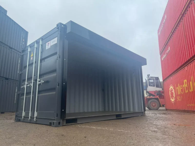 Shipping Container with Electrified Full Roll Up Side Opening