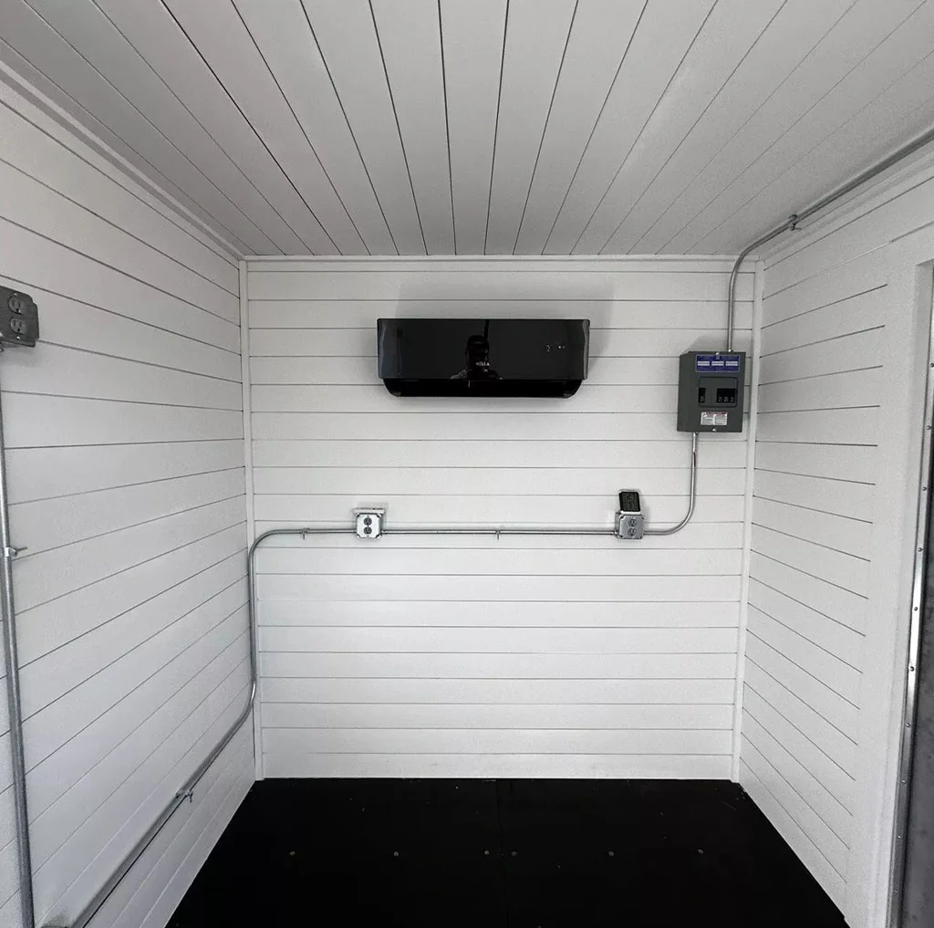 20 ft 20’ Slate Gray Shiplap 120V Shipping Container Office Minisplit