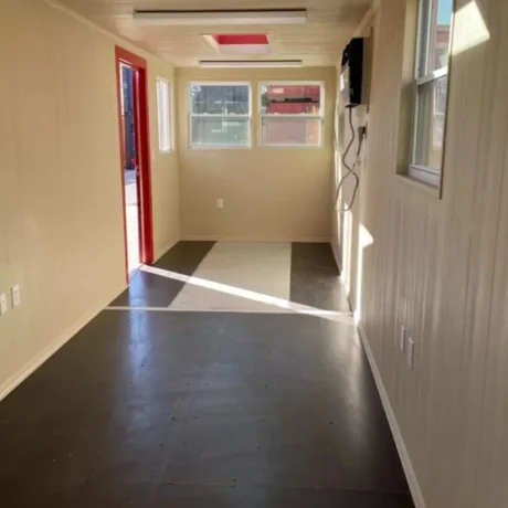 40FT Modified Shipping Container Office – 800 Sq Ft, Red, w/ Bathroom & Storage